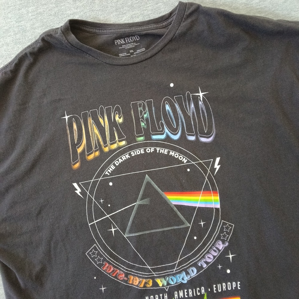 Pink Floyd Dark Side of the Moon World Tour Graphic T-Shirt XXL Black Cotton